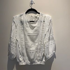 H&M white peasant blouse